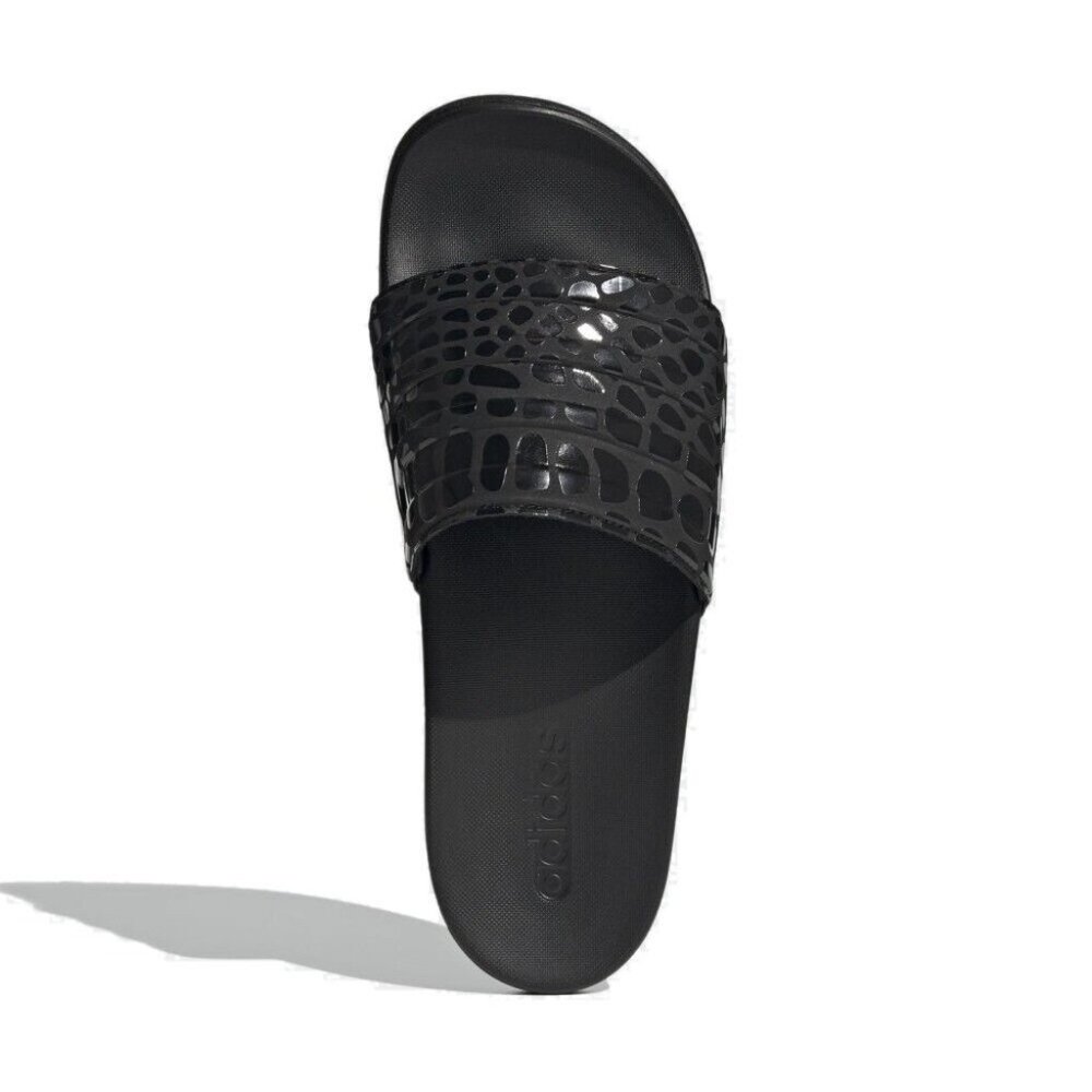 Adidas Adilette Comfort Slides Cloudfoam Sandals Black Women's 9 Men's 8 - Picture 4 of 10